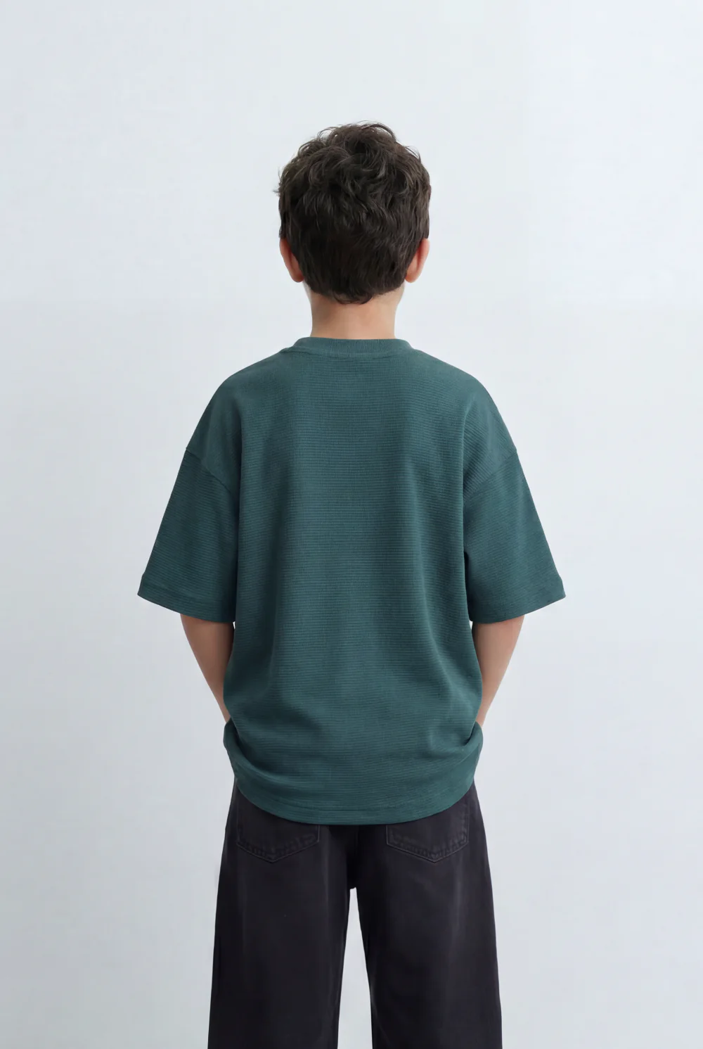 Boy’s Tomato Store Textured Oversized Basic T-Shirt Ribbed Knit Surface - Image 6