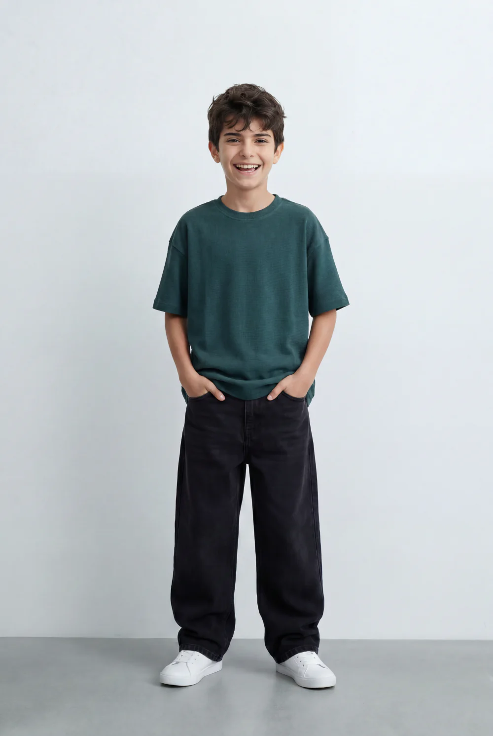 Boy’s Tomato Store Textured Oversized Basic T-Shirt Ribbed Knit Surface - Image 7