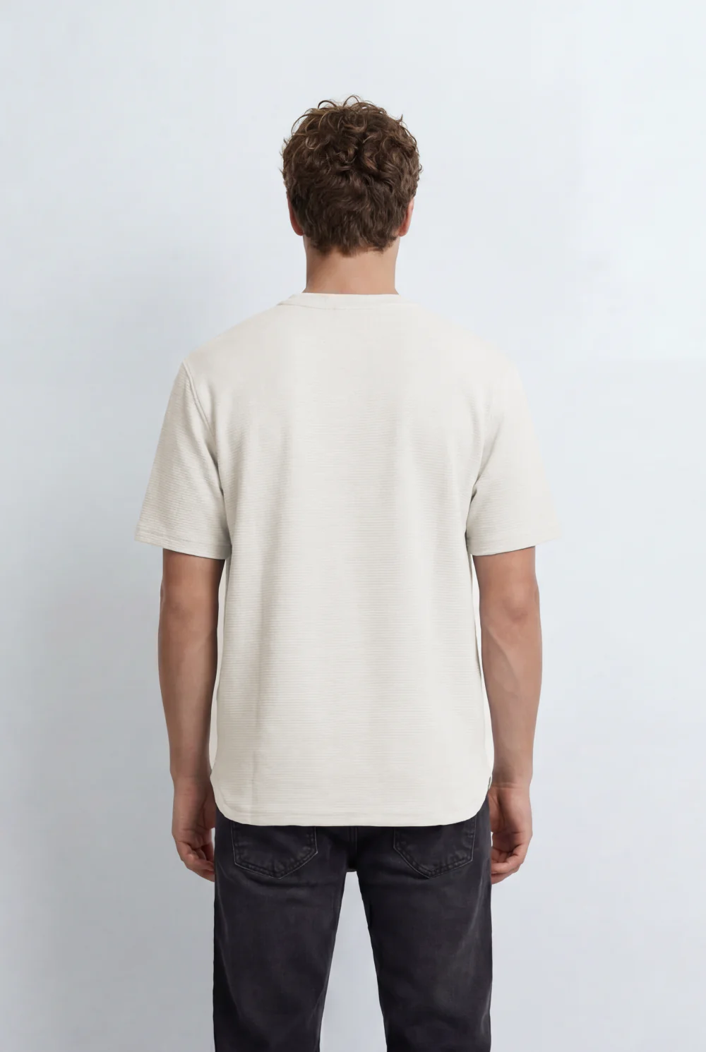 Men’s Tomato Store Textured T-Shirt Relaxed Fit Subtle Ribbed Surface Clean Minimal Design - Image 10