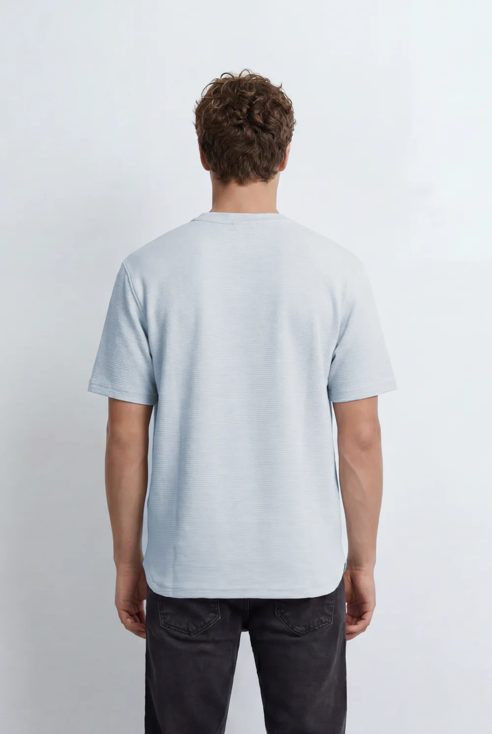 Men’s Tomato Store Textured T-Shirt Relaxed Fit Subtle Ribbed Surface Clean Minimal Design - Image 14