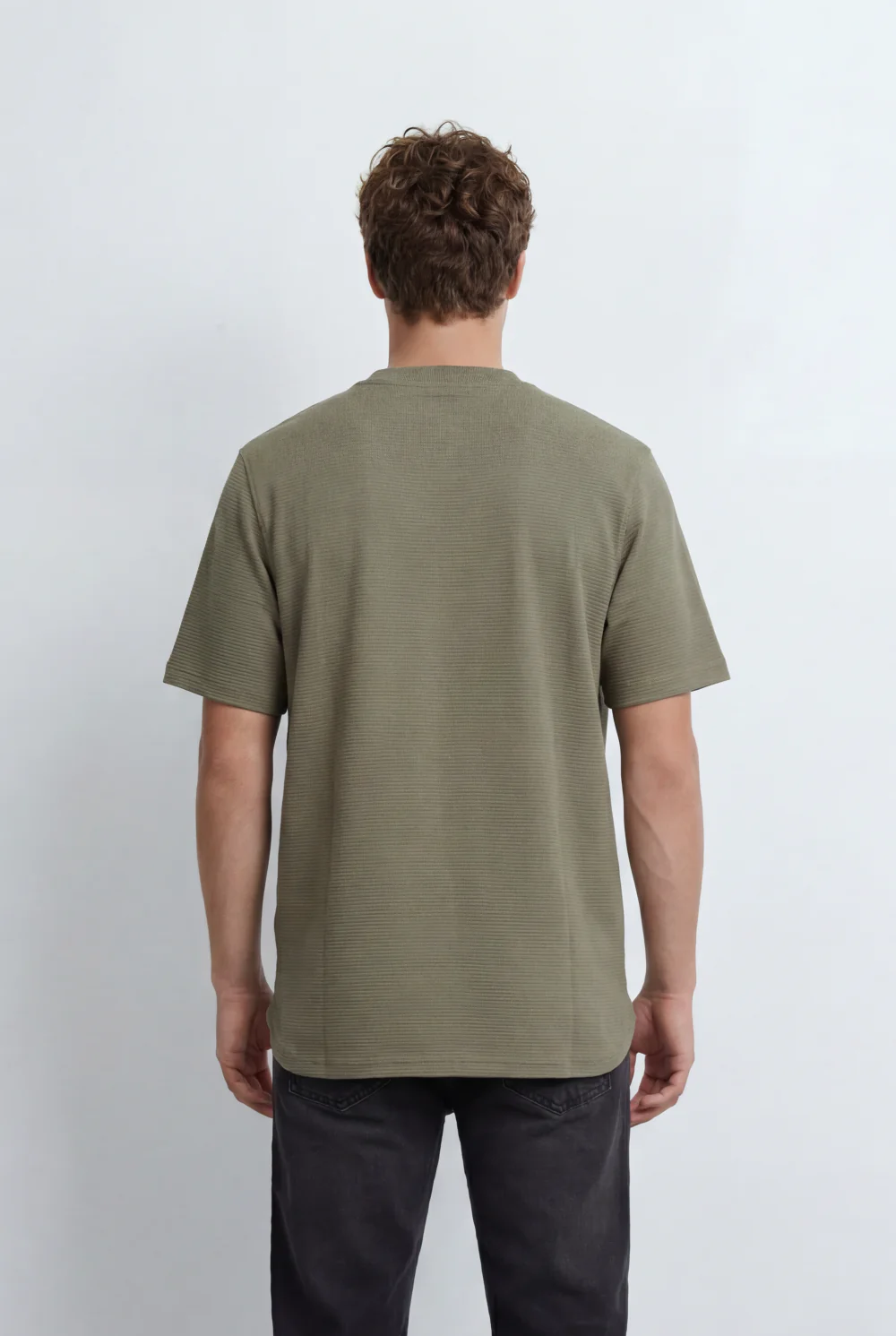 Men’s Tomato Store Textured T-Shirt Relaxed Fit Subtle Ribbed Surface Clean Minimal Design - Image 18