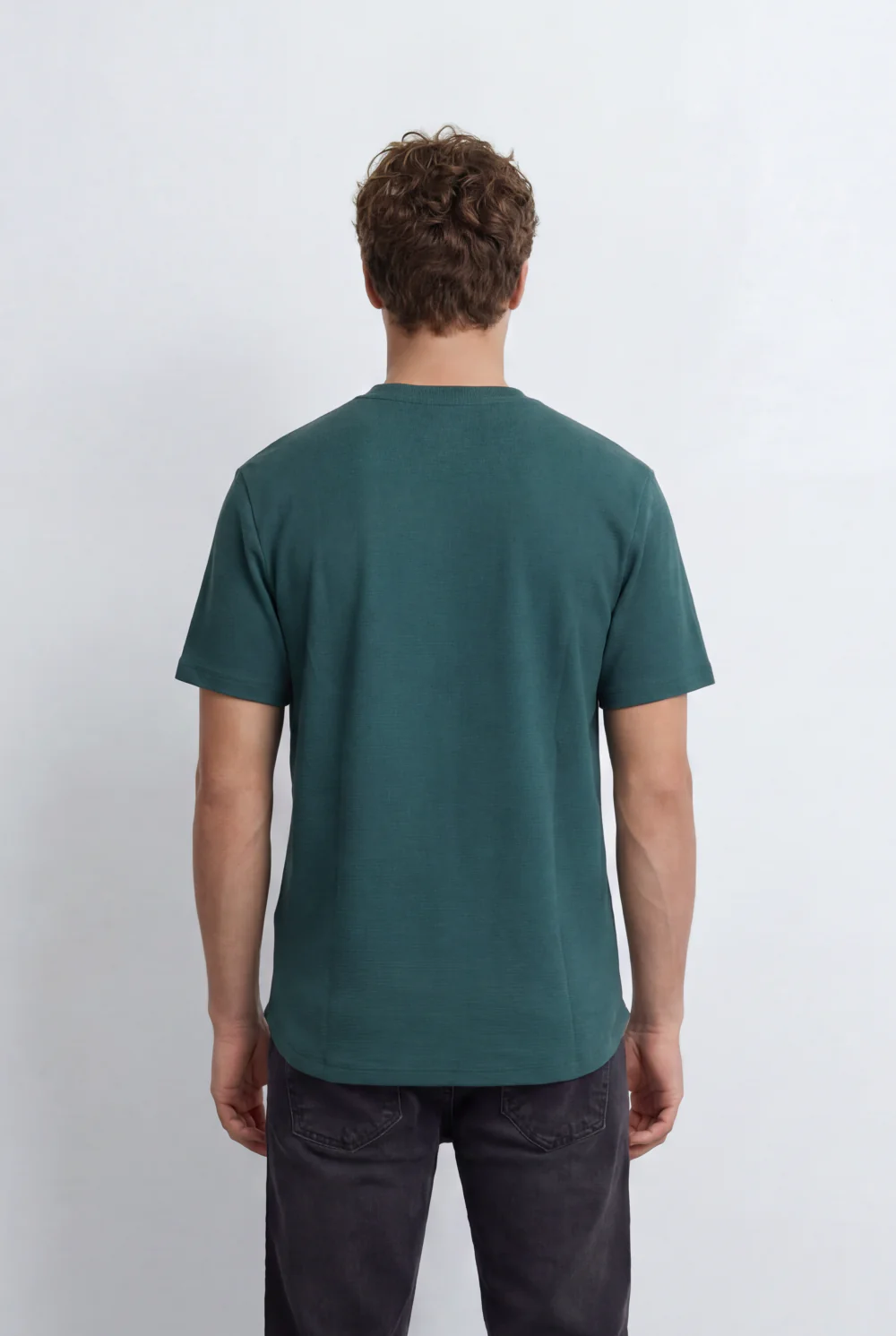 Men’s Tomato Store Textured T-Shirt Relaxed Fit Subtle Ribbed Surface Clean Minimal Design - Image 6