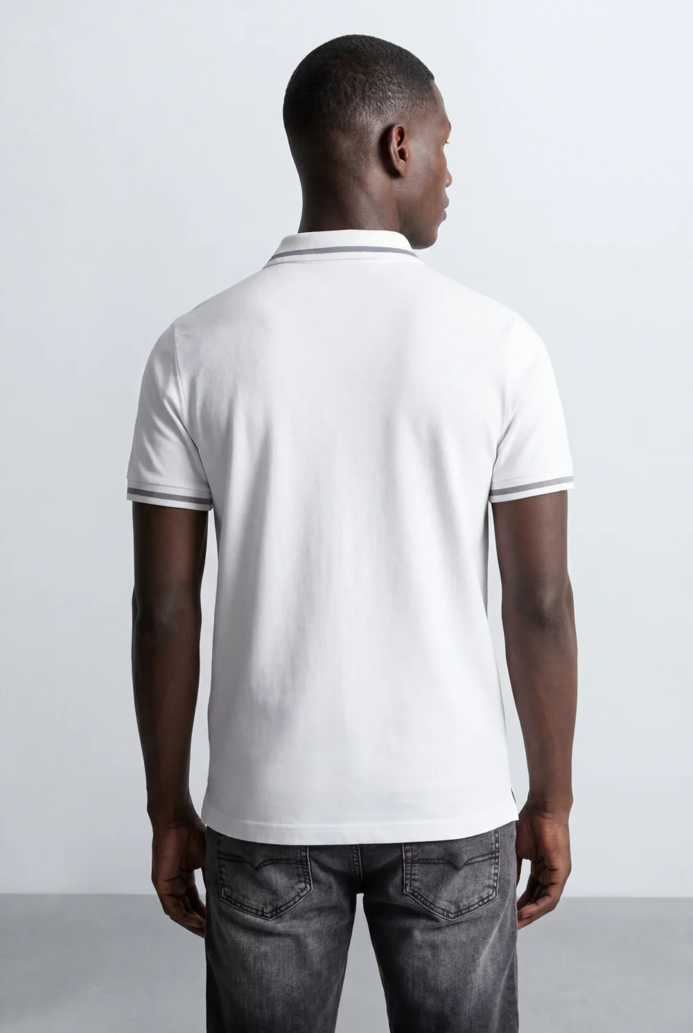 Men’s Tomato Store Tipped Polo Slim Fit T-Shirt Contrast Stripe Collar And Cuff Detail - Image 10