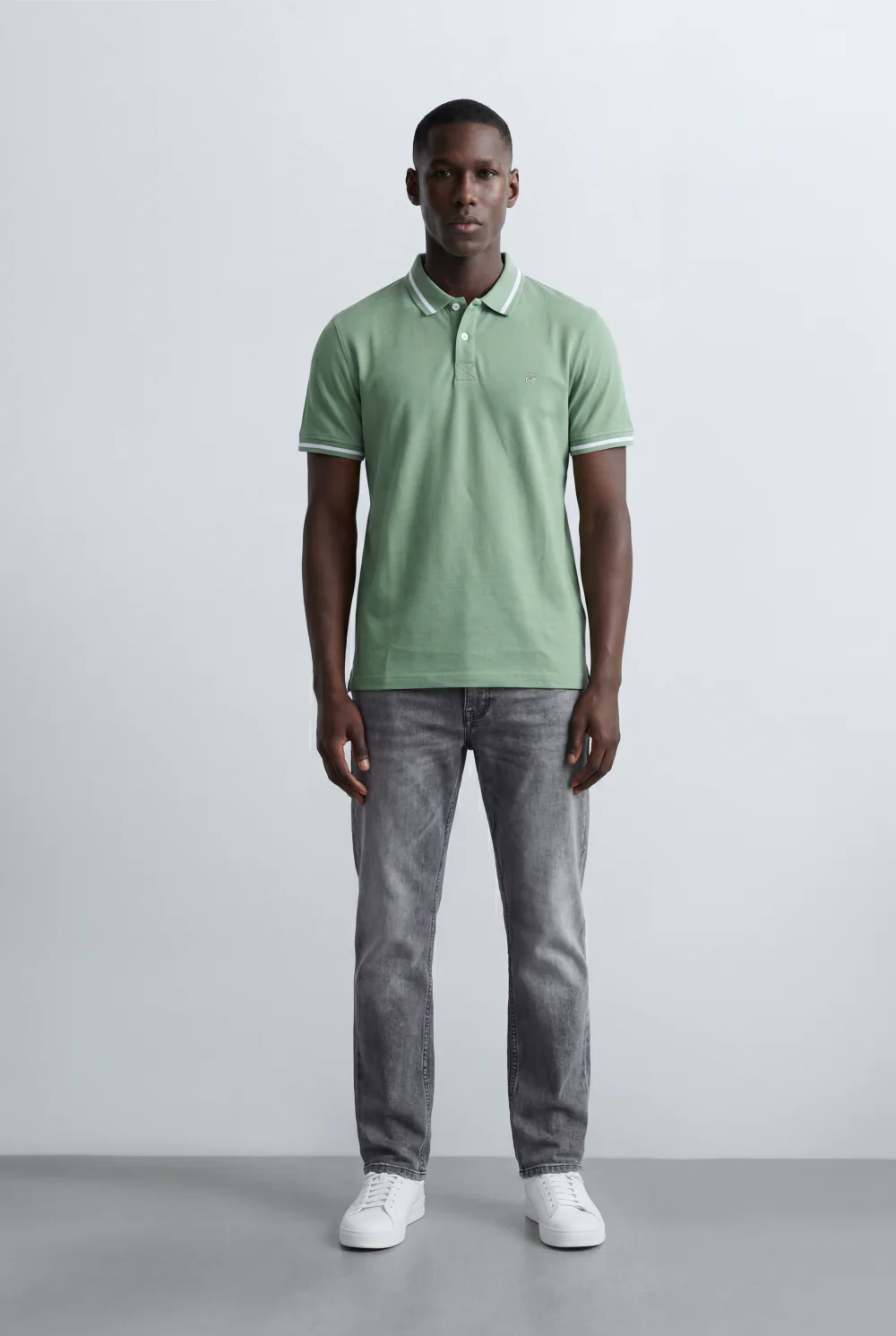 Men’s Tomato Store Tipped Polo Slim Fit T-Shirt Contrast Stripe Collar And Cuff Detail - Image 7