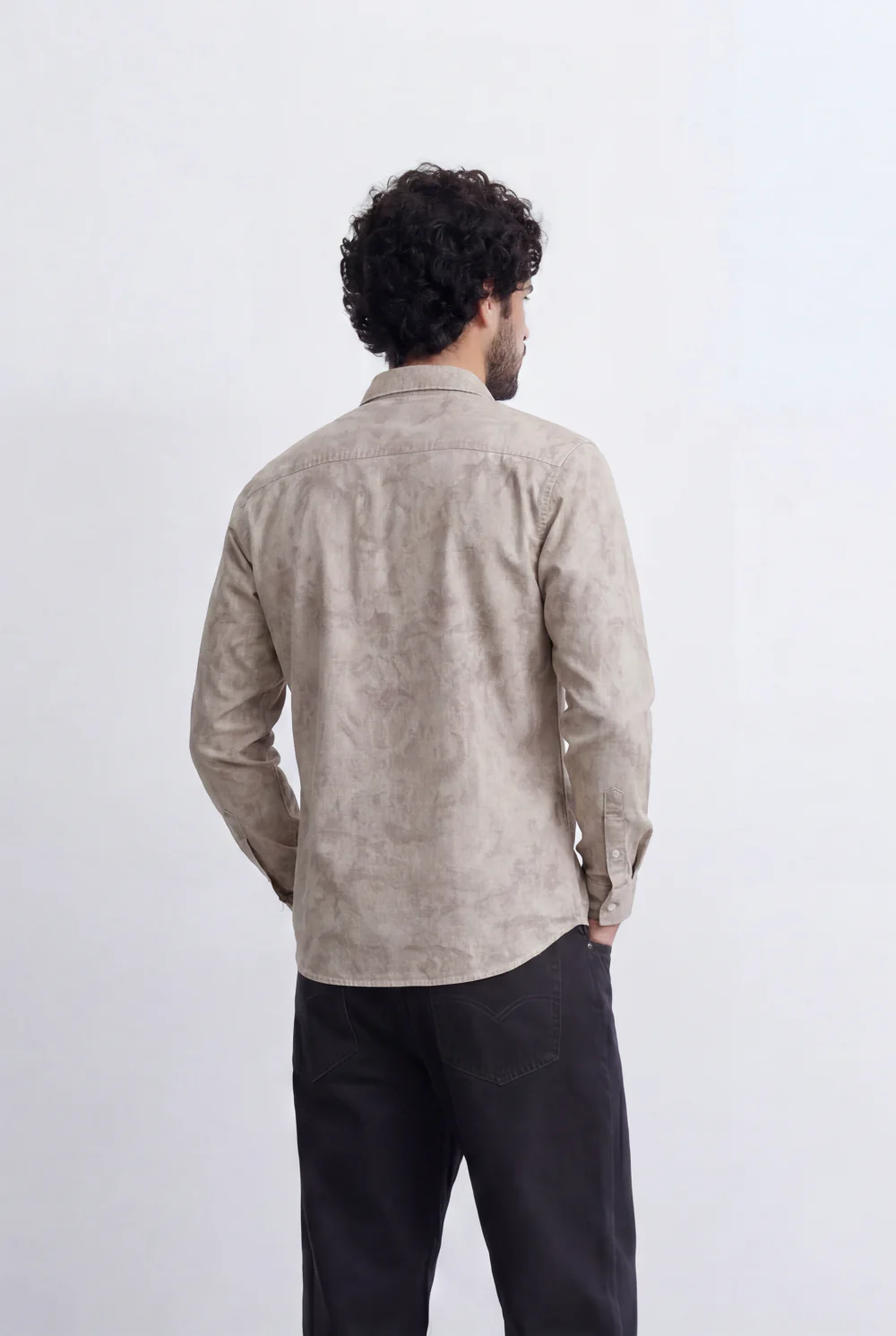 Men’s Tomato Store Washed Chambray Jeans Shirt Soft Fade Texture Finish Clean Tailored Slim Fit - Image 10