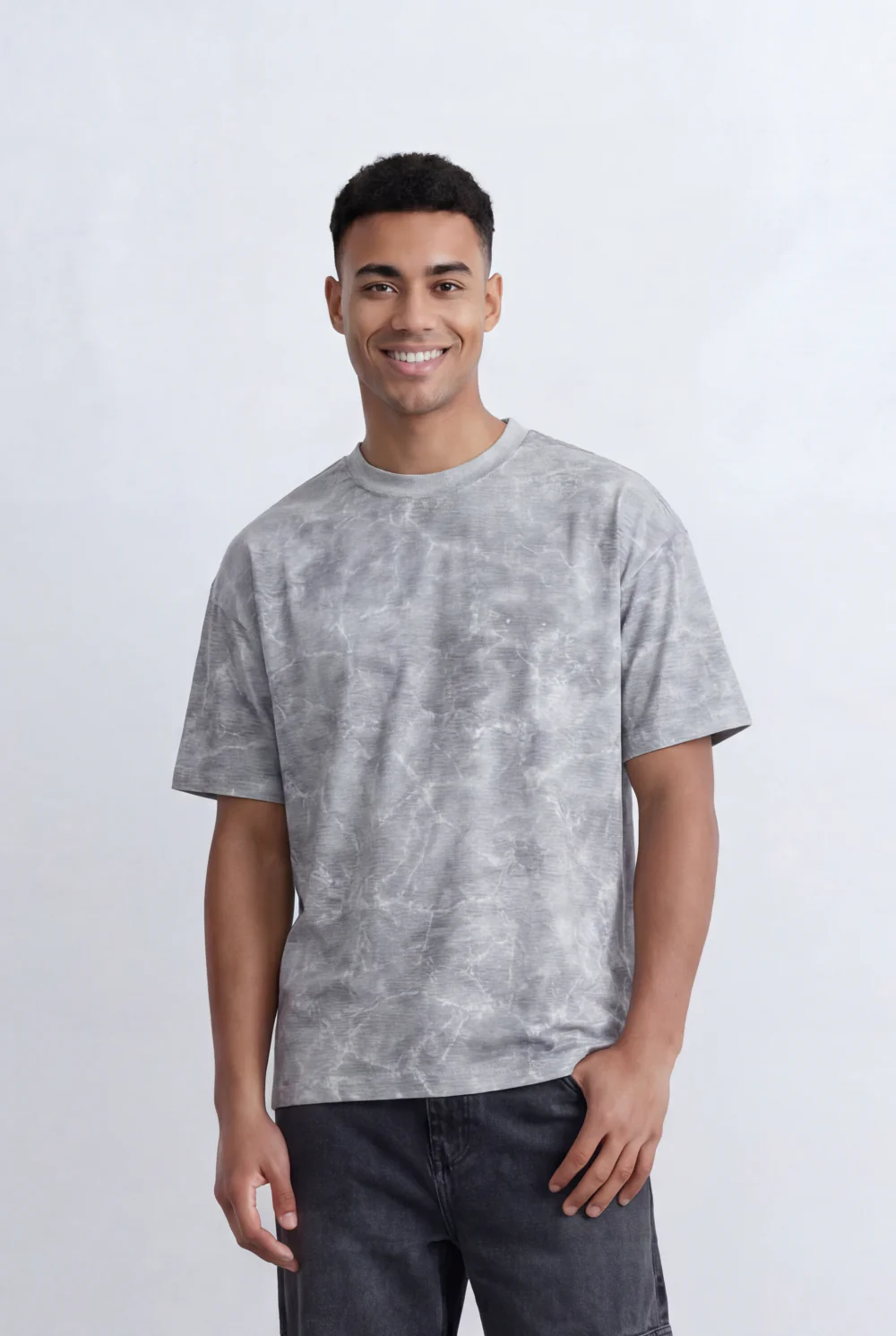 Men’s Tomato Store Washed T-Shirt All Over Cloud Wash Effect Clean Minimal Design Relaxed Fit