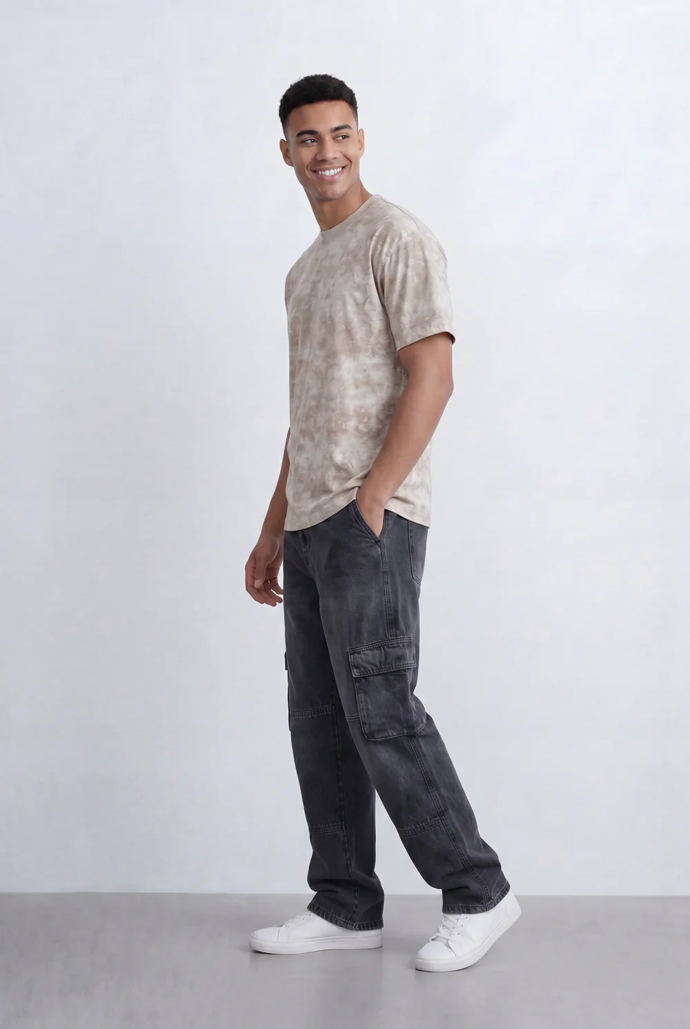 Men’s Tomato Store Washed T-Shirt All Over Cloud Wash Effect Clean Minimal Design Relaxed Fit - Image 12