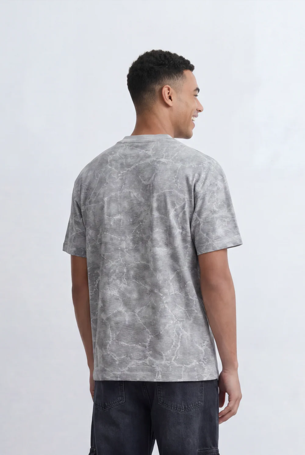 Men’s Tomato Store Washed T-Shirt All Over Cloud Wash Effect Clean Minimal Design Relaxed Fit - Image 2