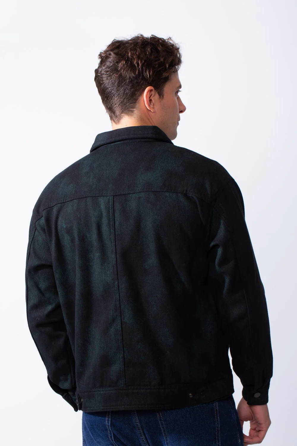 Men’s Marble-Effect Texture Structured Button Down Flap Chest Pockets Classic Collar Perfect Statement Piece Pox Fit Jacket - Image 2