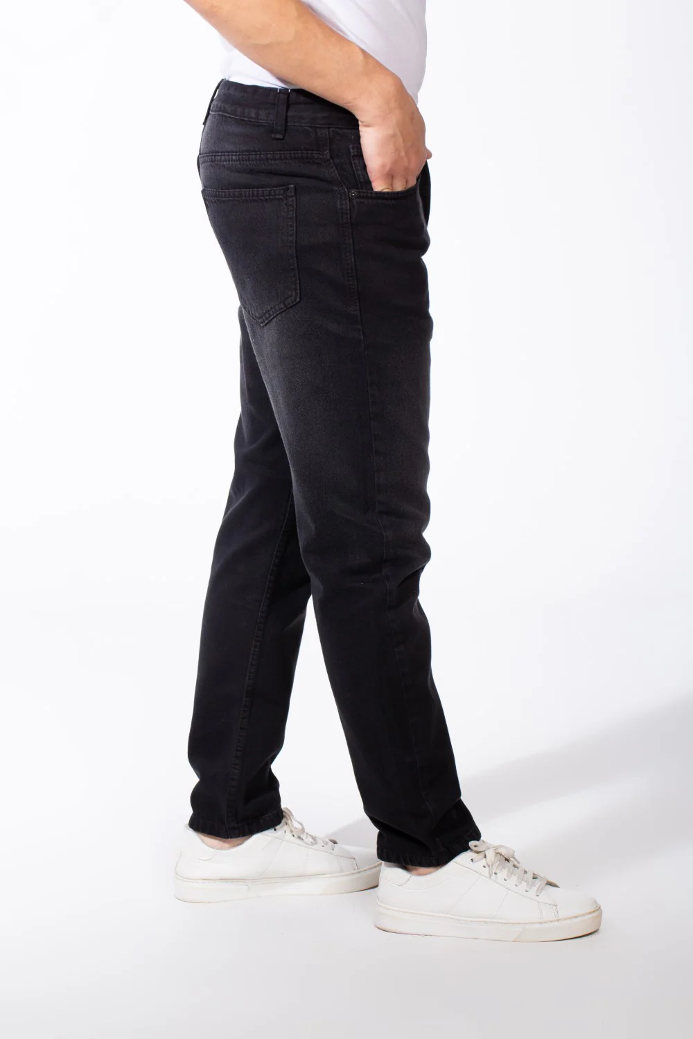 Men's Acid Wash Five Pockets Boyfriend Fit Denim Jeans Pants - Image 4