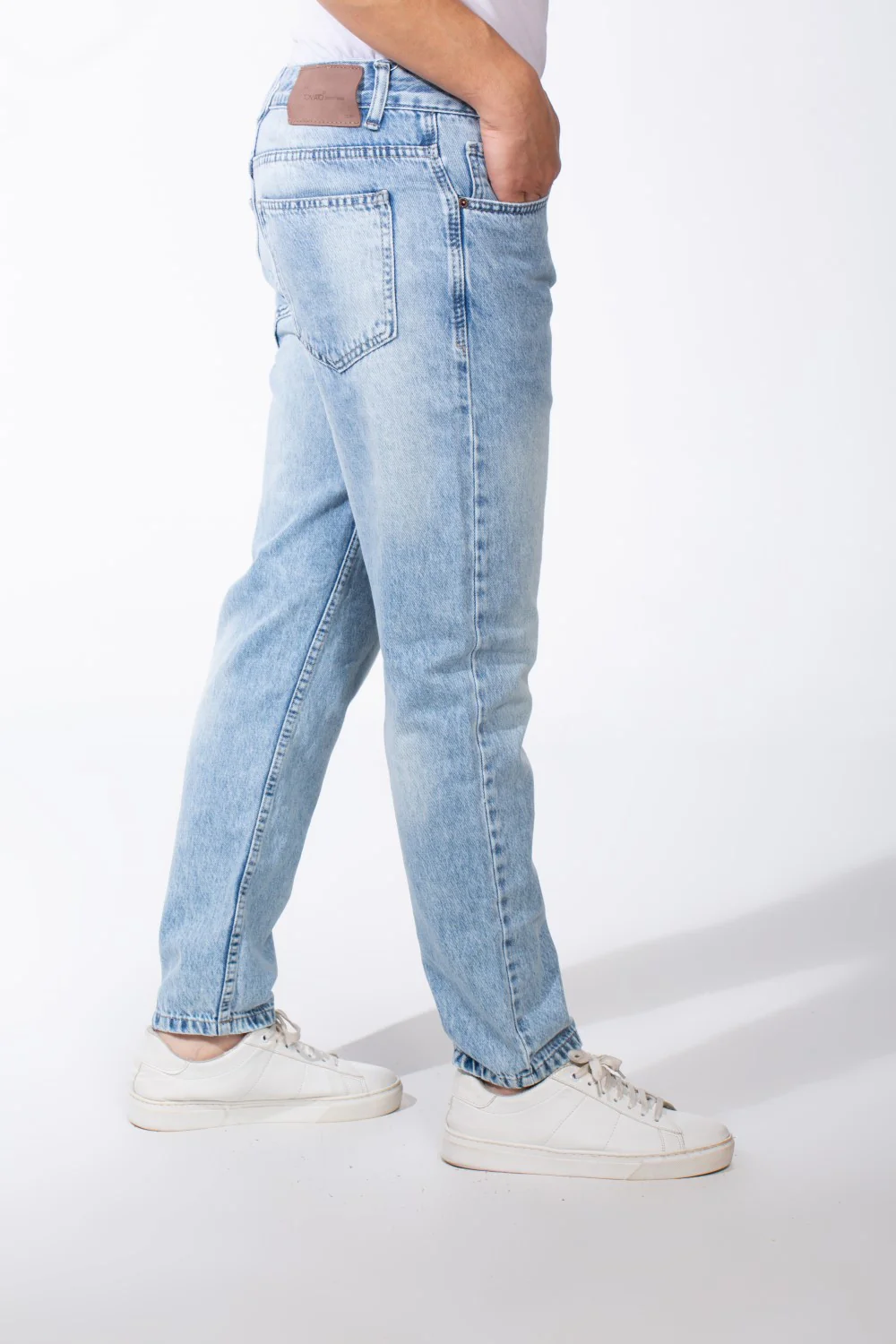 Men's Acid Wash Five Pockets Boyfriend Fit Denim Jeans Pants - Image 8