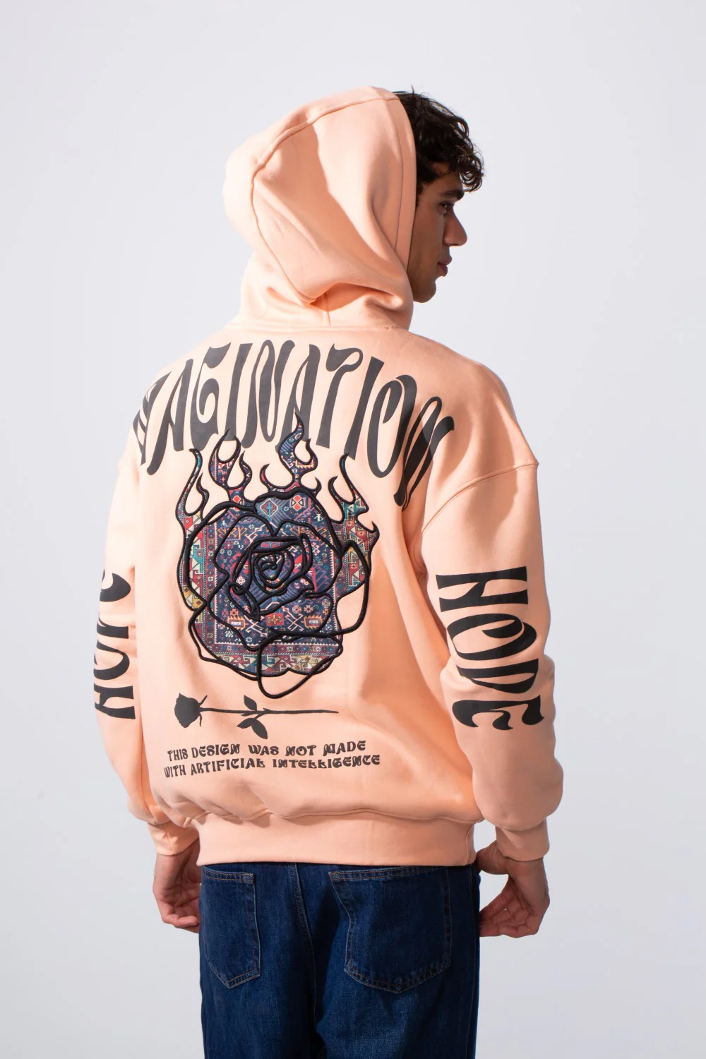 Men's Artistic Back Graphic Print Regular Fit Hood Sweatshirt - Image 10