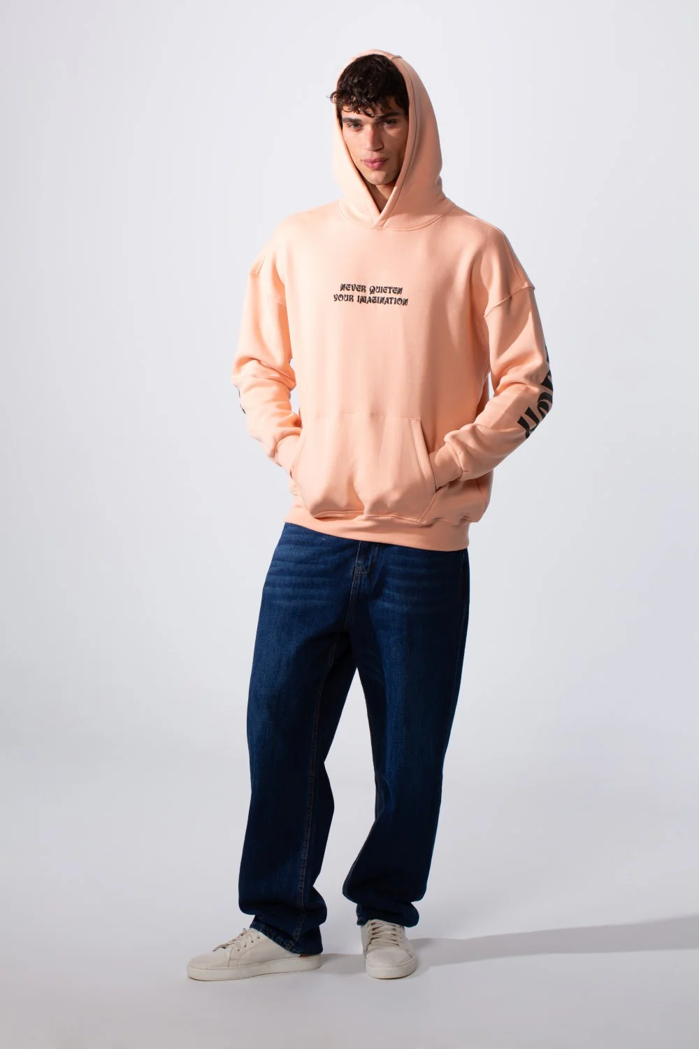 Men's Artistic Back Graphic Print Regular Fit Hood Sweatshirt - Image 11
