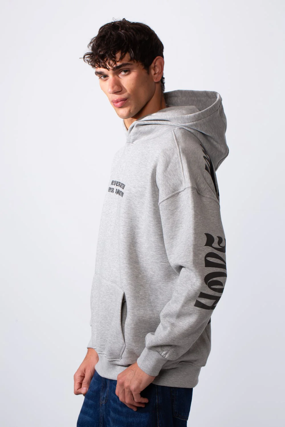 Men's Artistic Back Graphic Print Regular Fit Hood Sweatshirt - Image 4