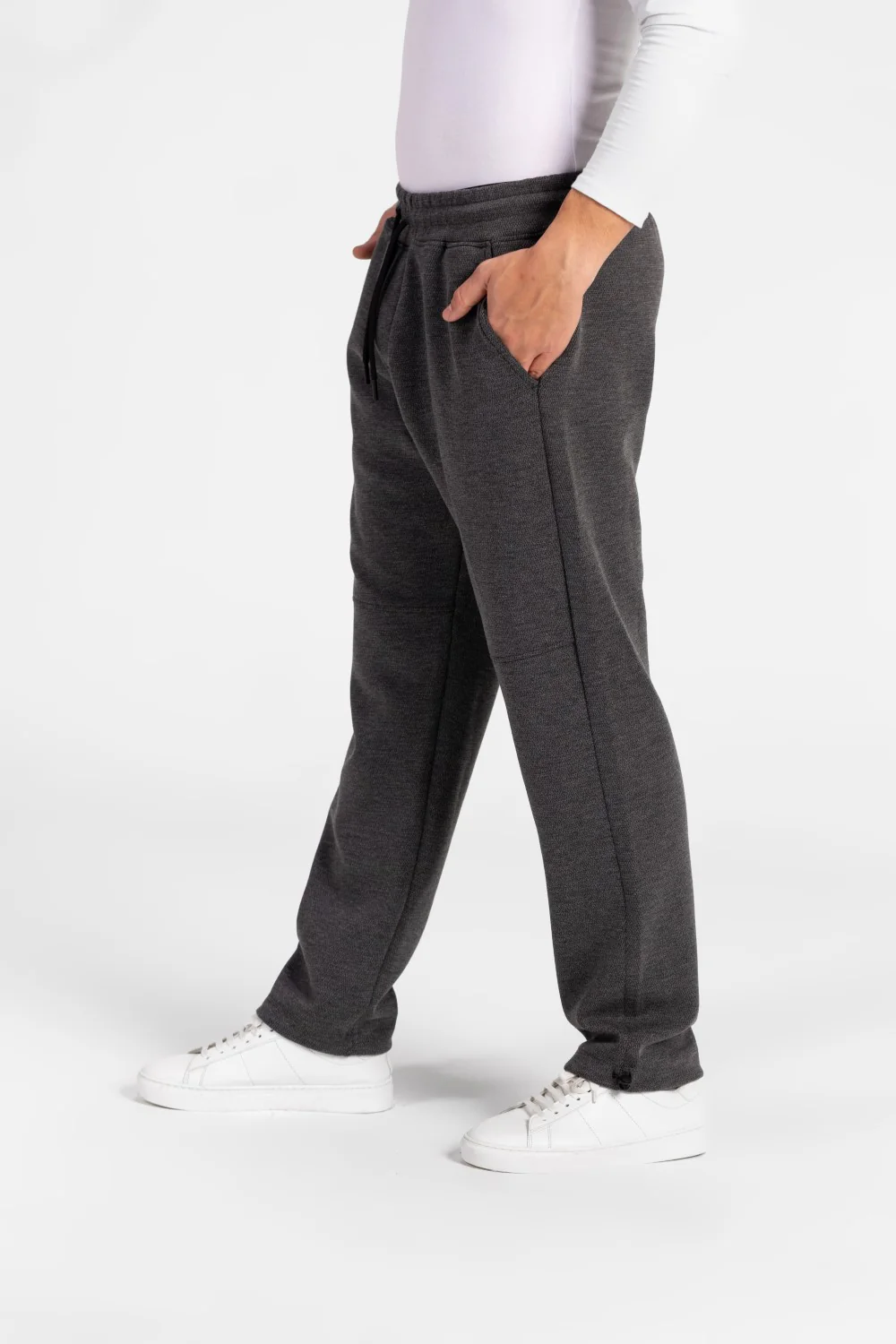 Men's Back Pocket Wide Leg Waist Drawstring Sweatpants - Image 8