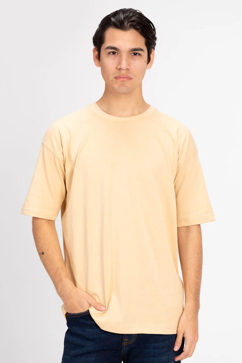 Men's Back Text Print Oversized T-shirt
