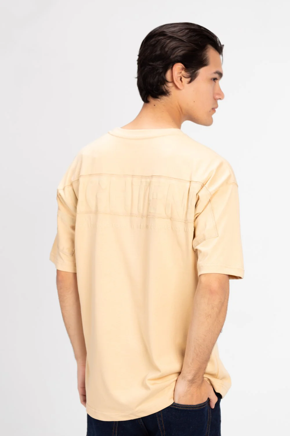 Men's Back Text Print Oversized T-shirt - Image 2