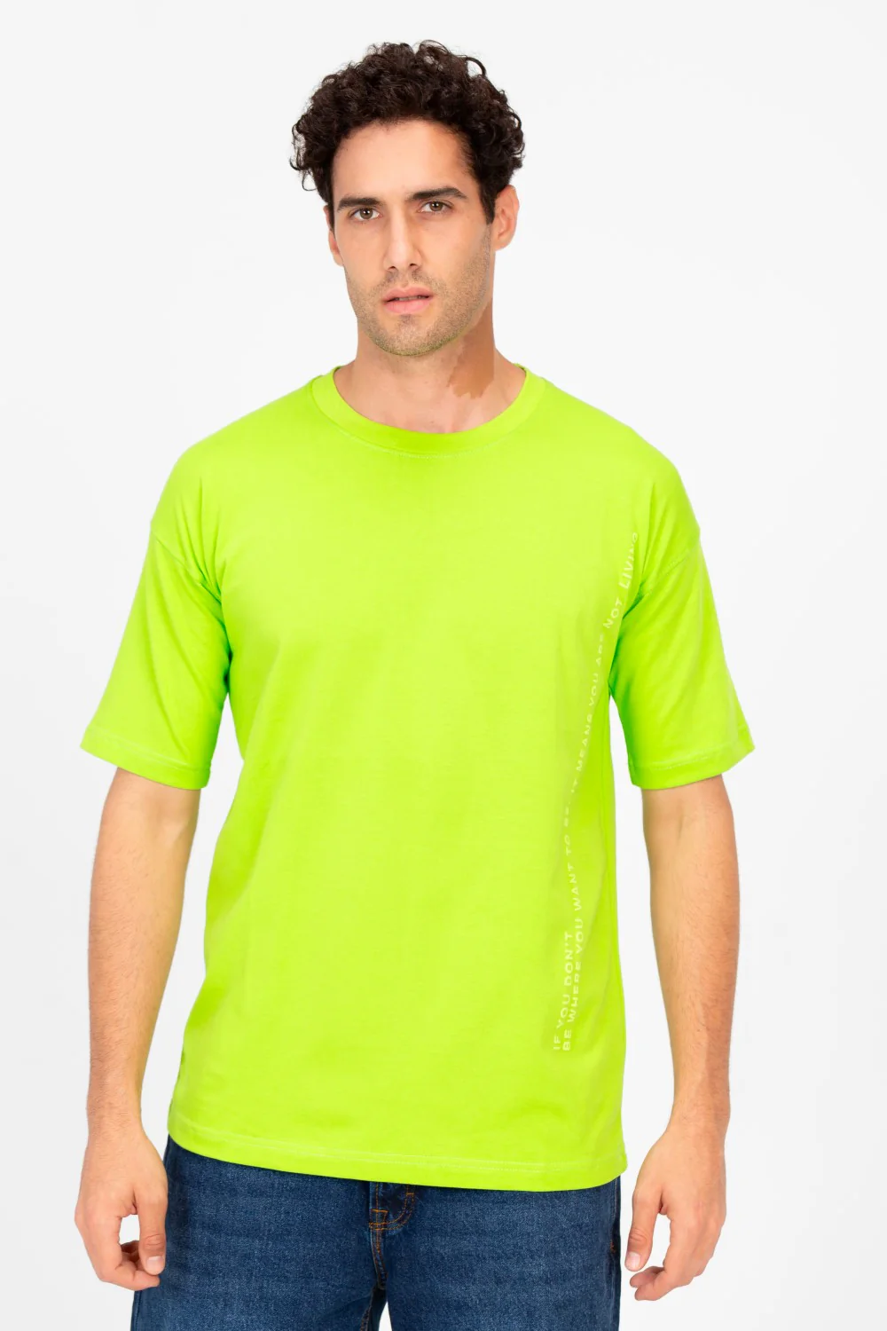 Men's Back Text Print Oversized T-shirt - Image 5