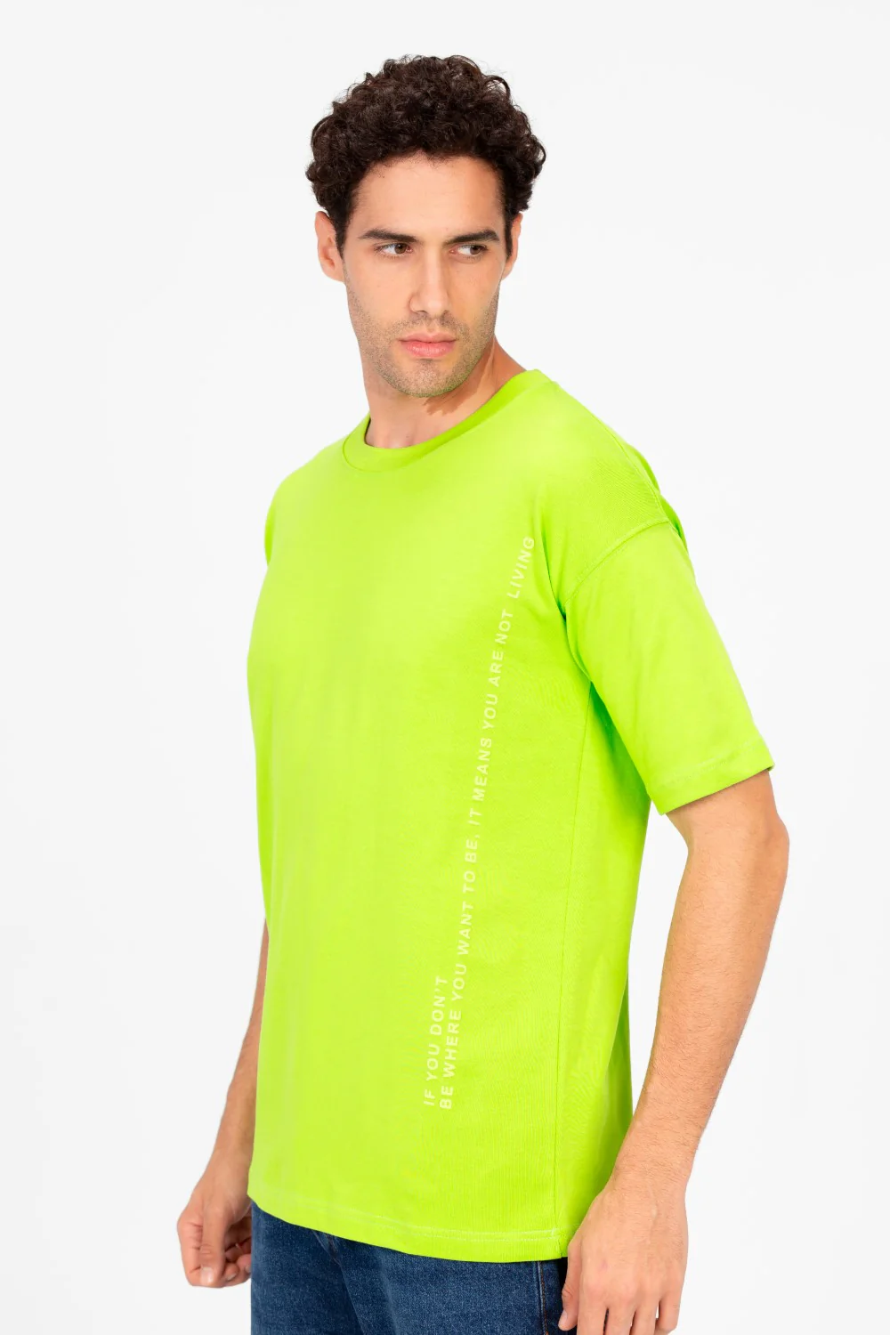 Men's Back Text Print Oversized T-shirt - Image 7