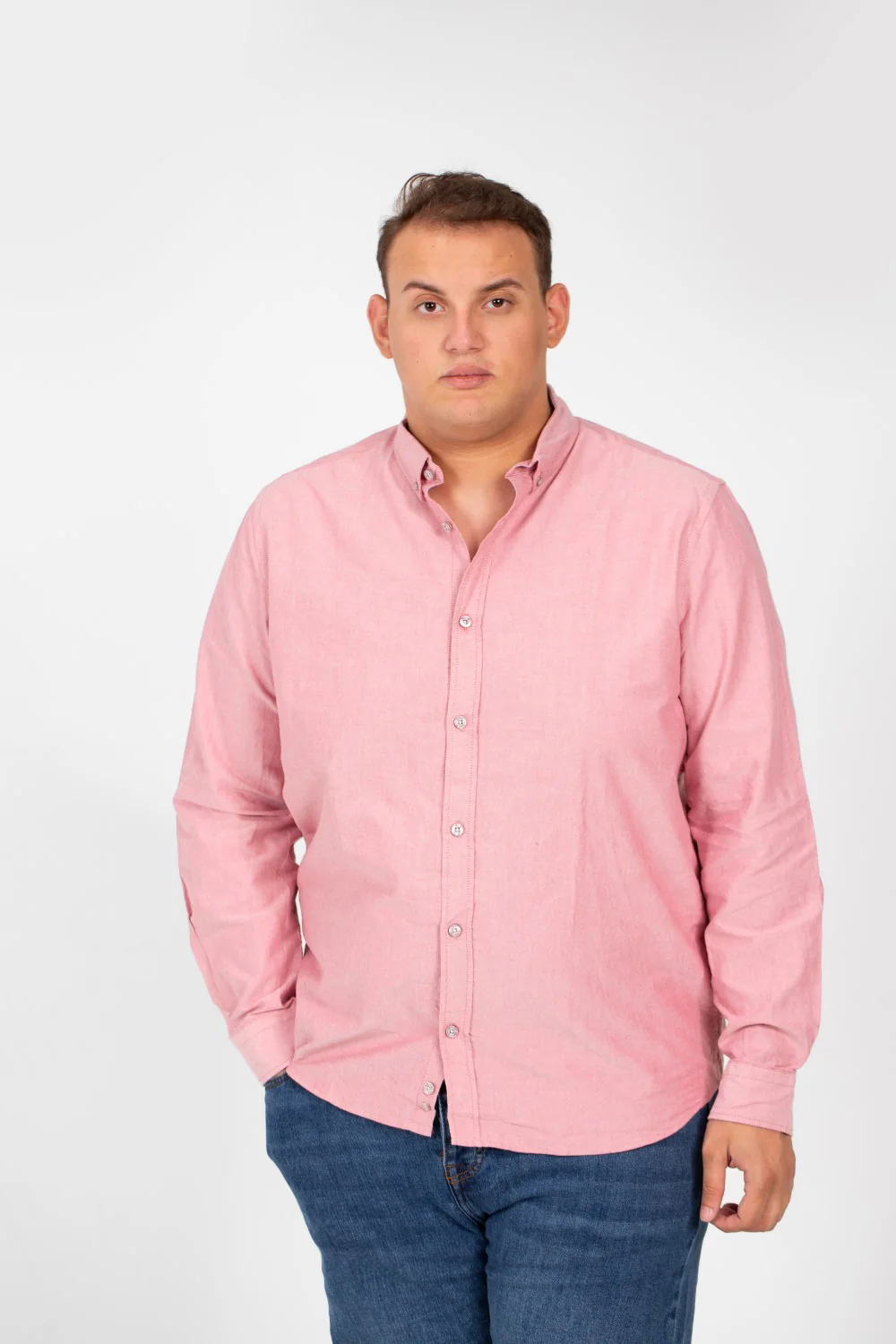 Men's Basic Big Size Shirt with Long Sleeves And Basic Details - Image 25