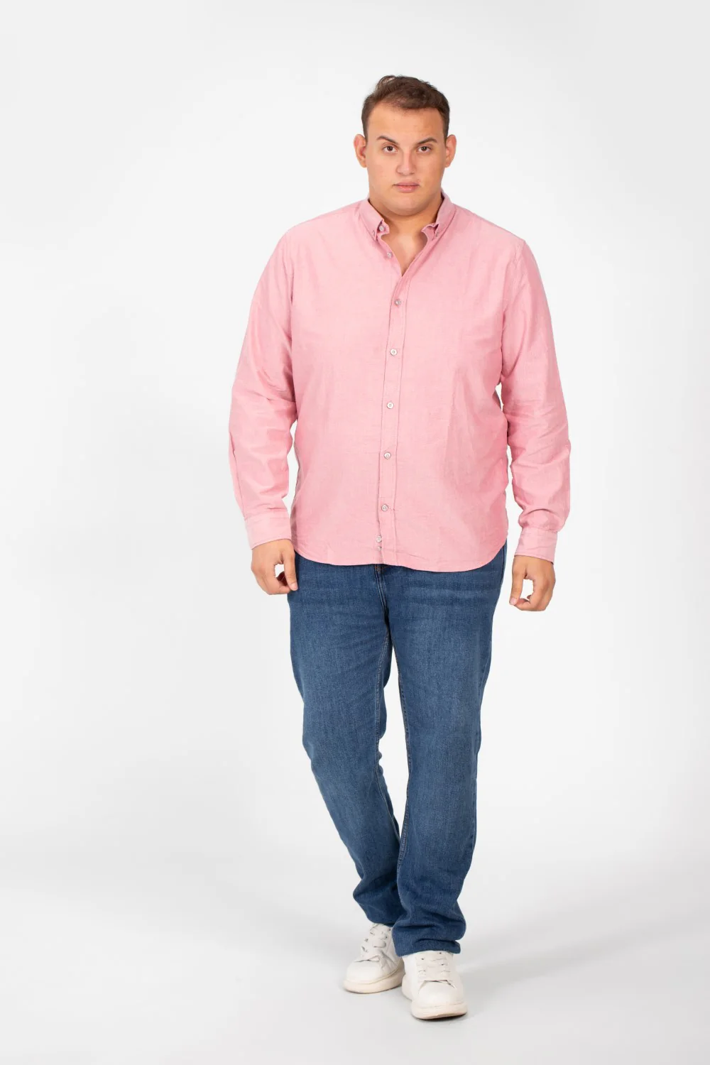 Men's Basic Big Size Shirt with Long Sleeves And Basic Details - Image 28