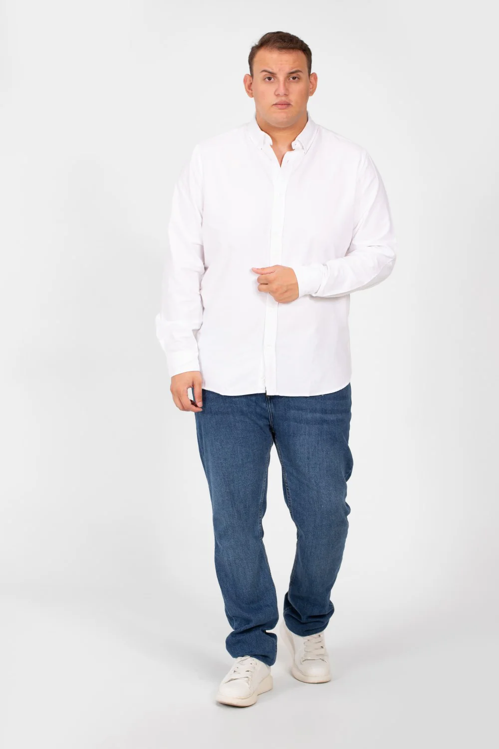 Men's Basic Big Size Shirt with Long Sleeves And Basic Details - Image 36