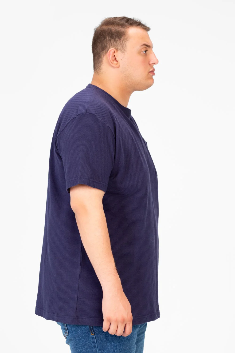 Men's Basic Big Size T-Shirt With Front Pocket And Short Sleeves - Image 11