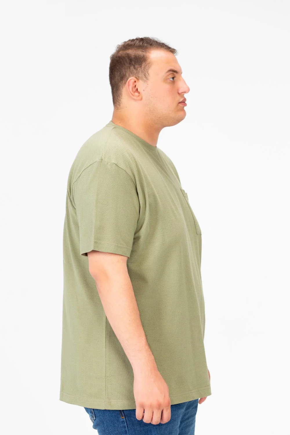 Men's Basic Big Size T-Shirt With Front Pocket And Short Sleeves - Image 7