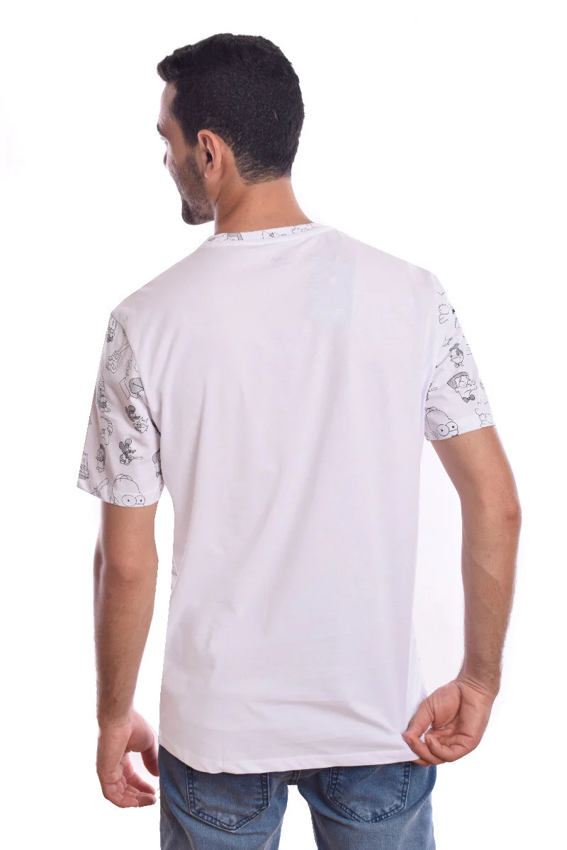 Men's Basic Front Printed The Simpsons Regular Fit Cotton T-shirt - Image 2