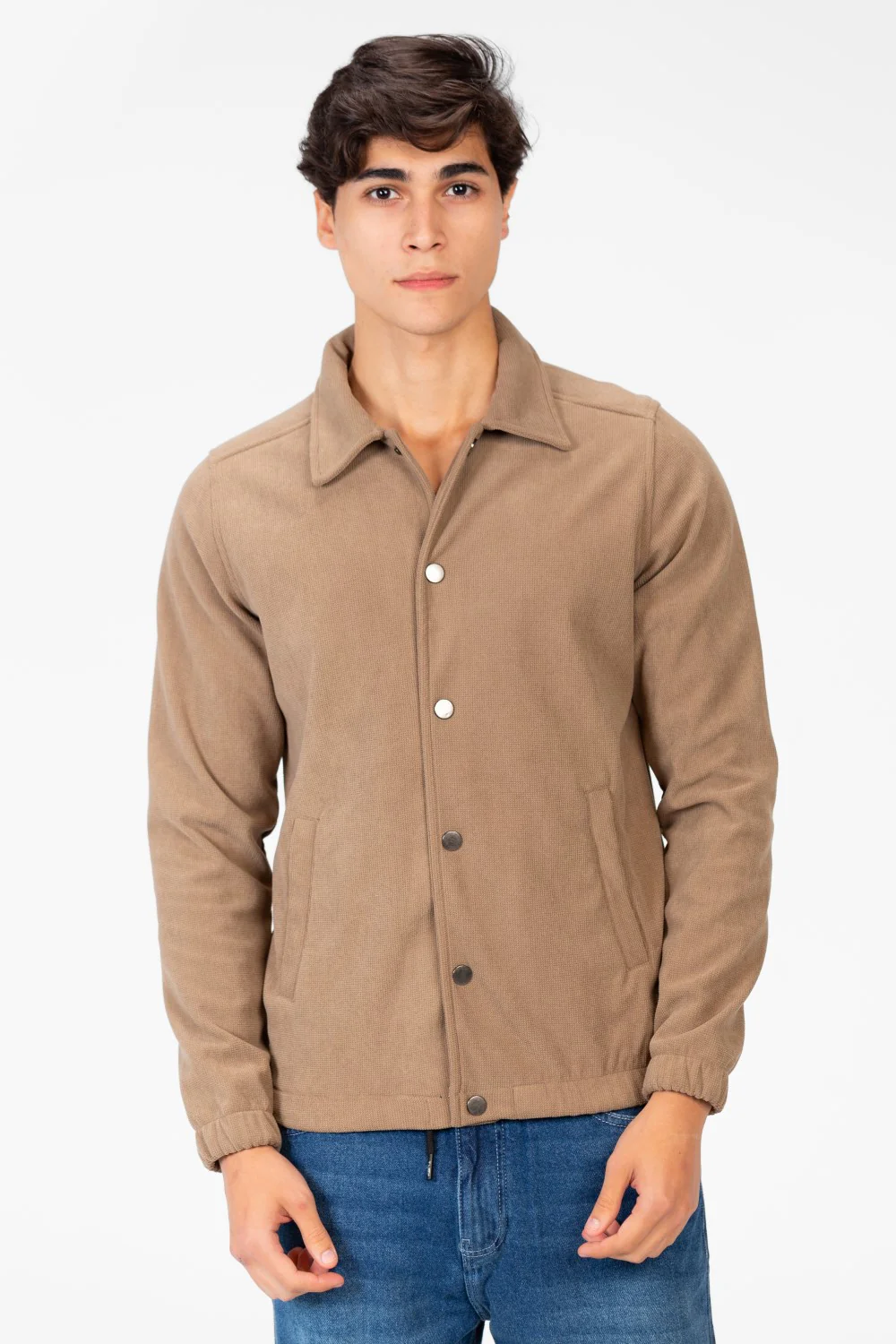 Men's Basic Fur Padded Shirt With Front Pockets And Long Sleeves - Image 17