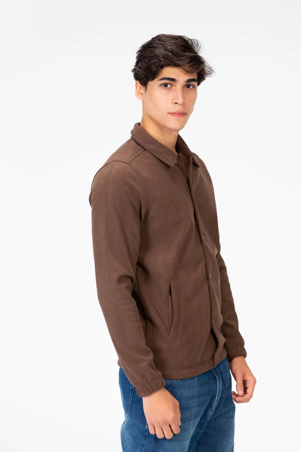 Men's Basic Fur Padded Shirt With Front Pockets And Long Sleeves - Image 7