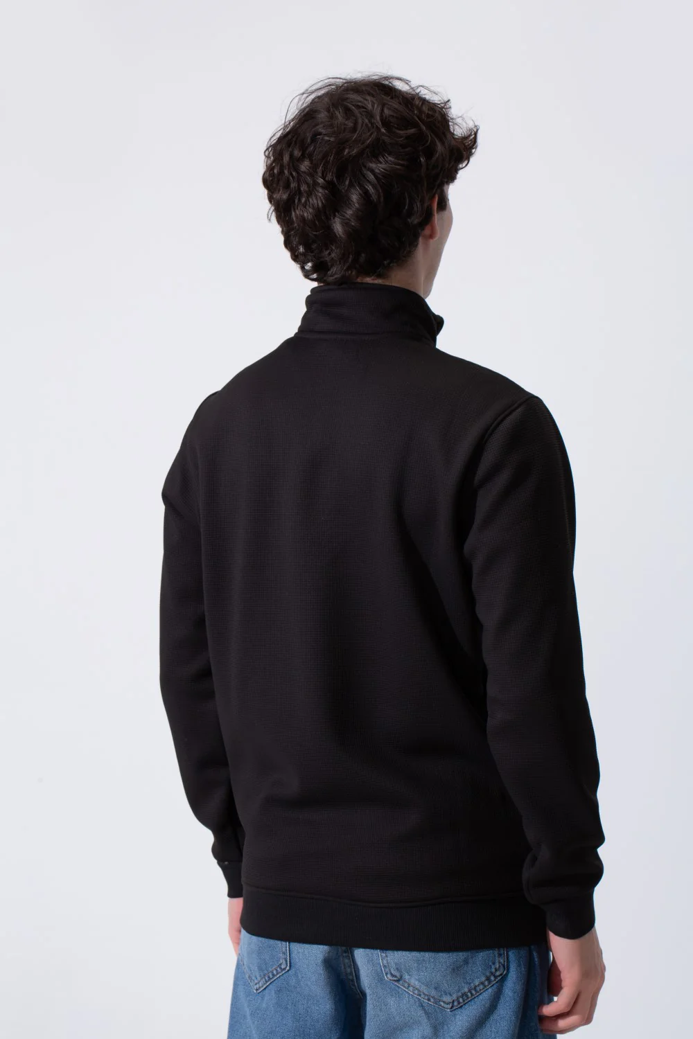 Men's Basic Half-Zip Slim Fit Long Sleeve Sweatshirt - Image 2