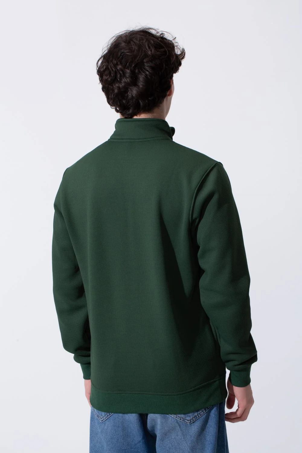 Men's Basic Half-Zip Slim Fit Long Sleeve Sweatshirt - Image 6