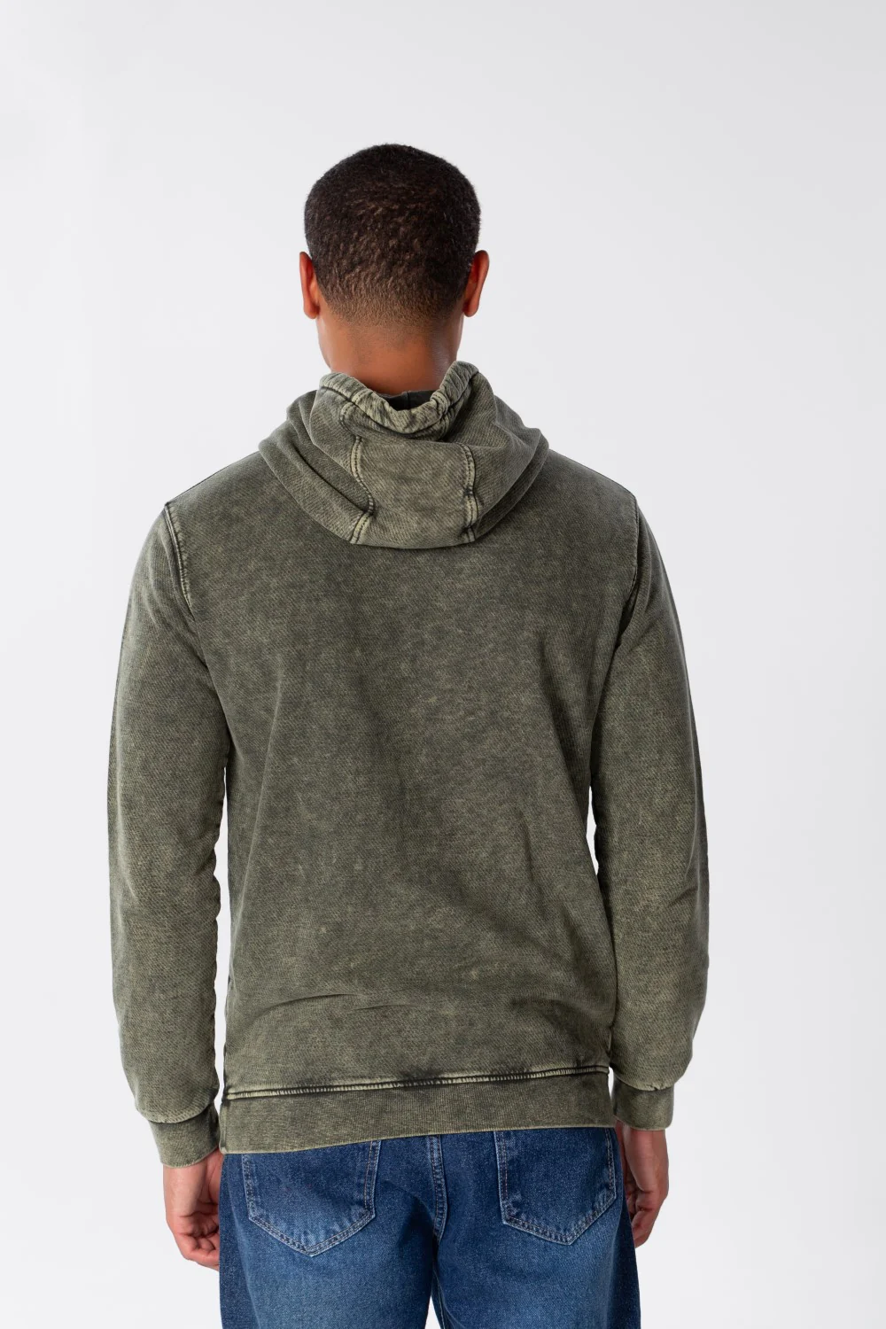 Men's Basic Hood Sweatshirt With Long Sleeves - Image 10