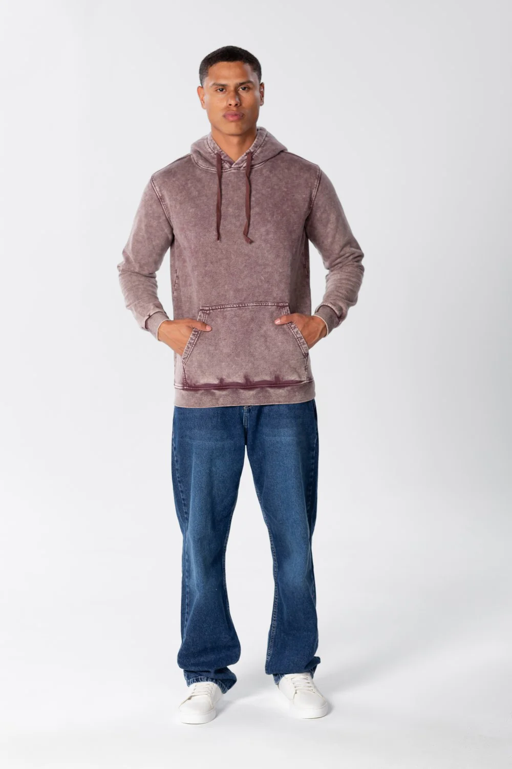 Men's Basic Hood Sweatshirt With Long Sleeves - Image 8
