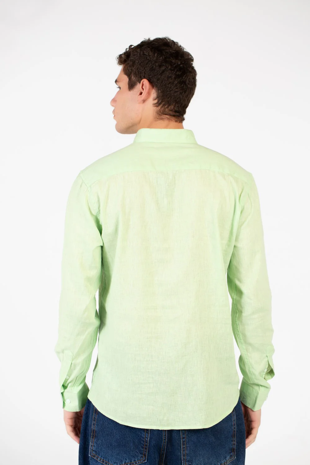 Men's Basic Linen Long Sleeve Shirt - Image 22