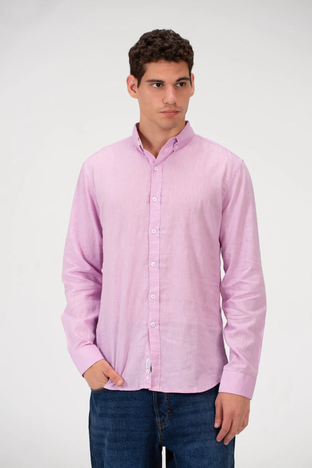 Men's Basic Linen Long Sleeve Shirt - Image 25