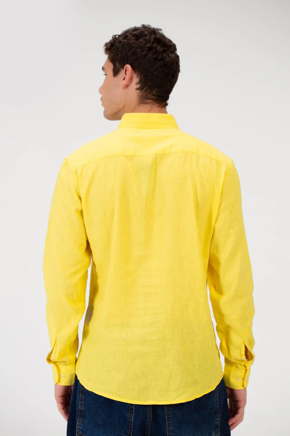 Men's Basic Linen Long Sleeve Shirt - Image 57
