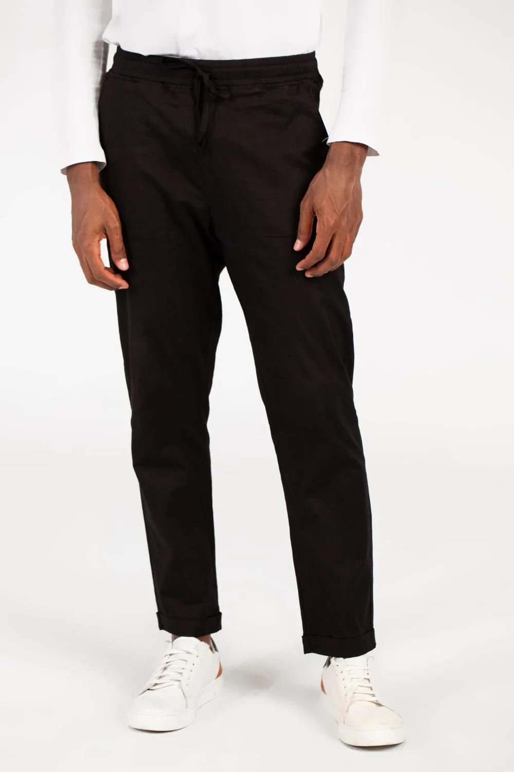 Men's Basic Linen Pants With Elastic Waistband And Back Pocket - Image 5