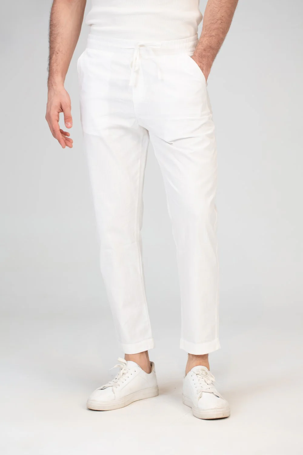 Mens Basic Linen Pants With Unique Front And Back Pockets - Image 4