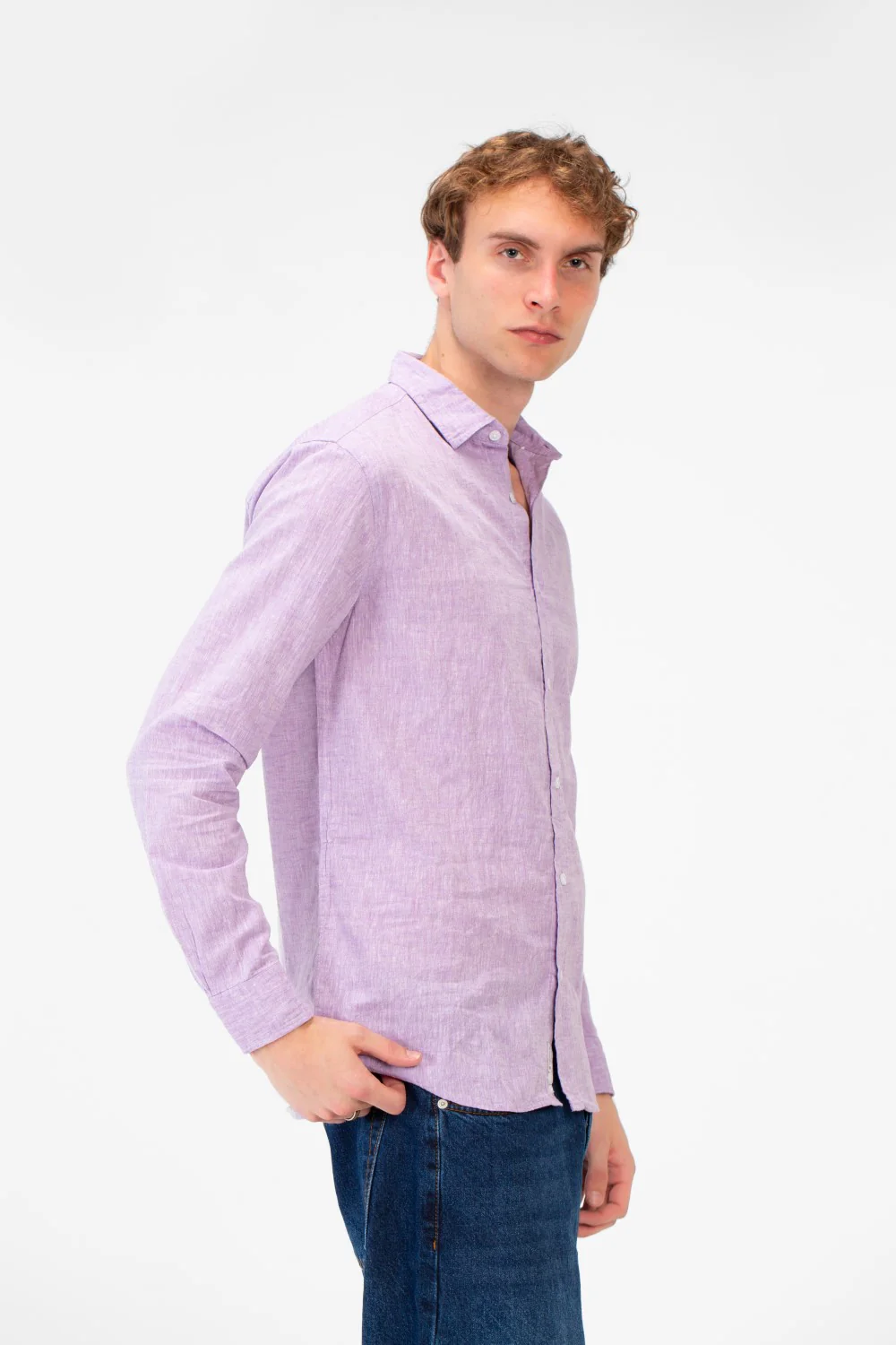 Men's Basic Long Sleeve Regular Fit Collar Shirt - Image 11