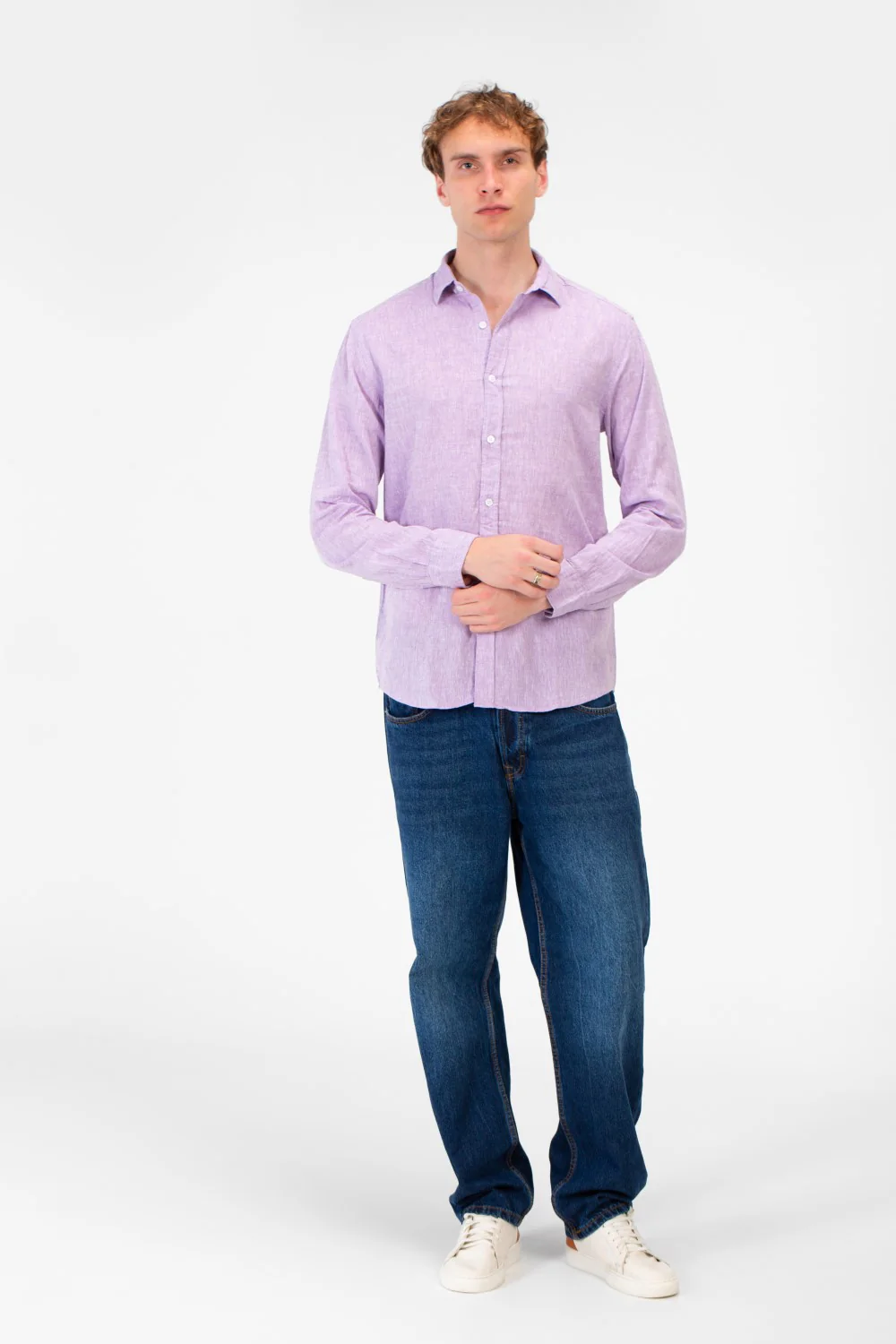 Men's Basic Long Sleeve Regular Fit Collar Shirt - Image 12