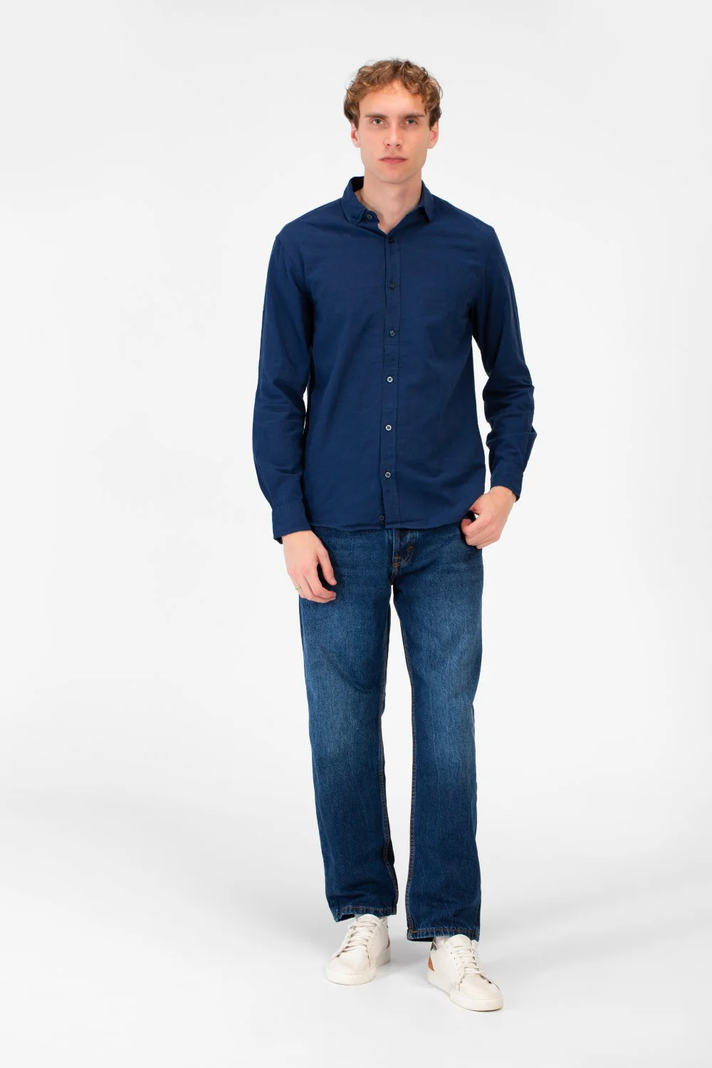 Men's Basic Long Sleeve Regular Fit Collar Shirt - Image 16