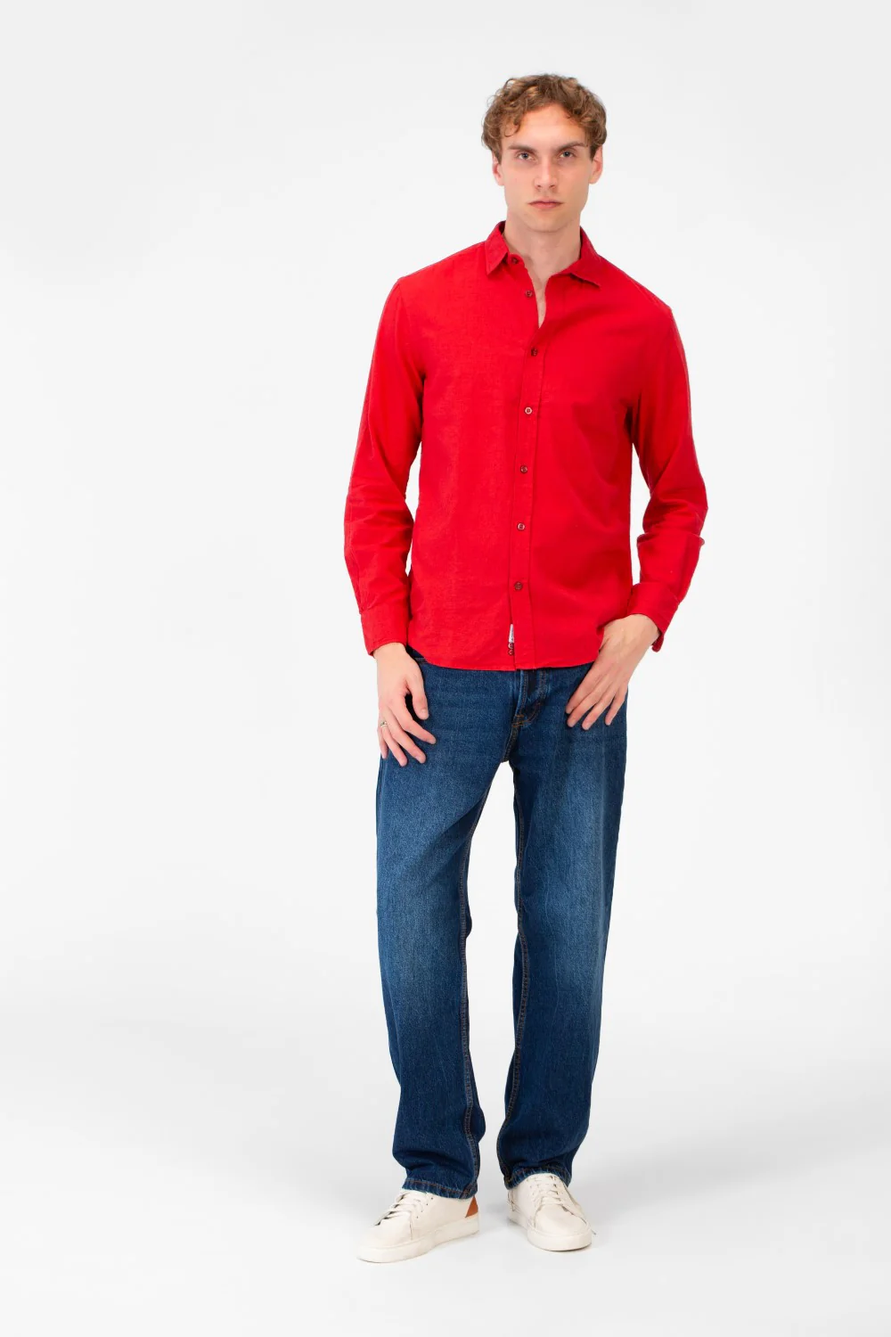 Men's Basic Long Sleeve Regular Fit Collar Shirt - Image 24