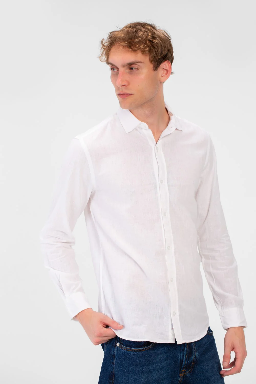 Men's Basic Long Sleeve Regular Fit Collar Shirt - Image 27