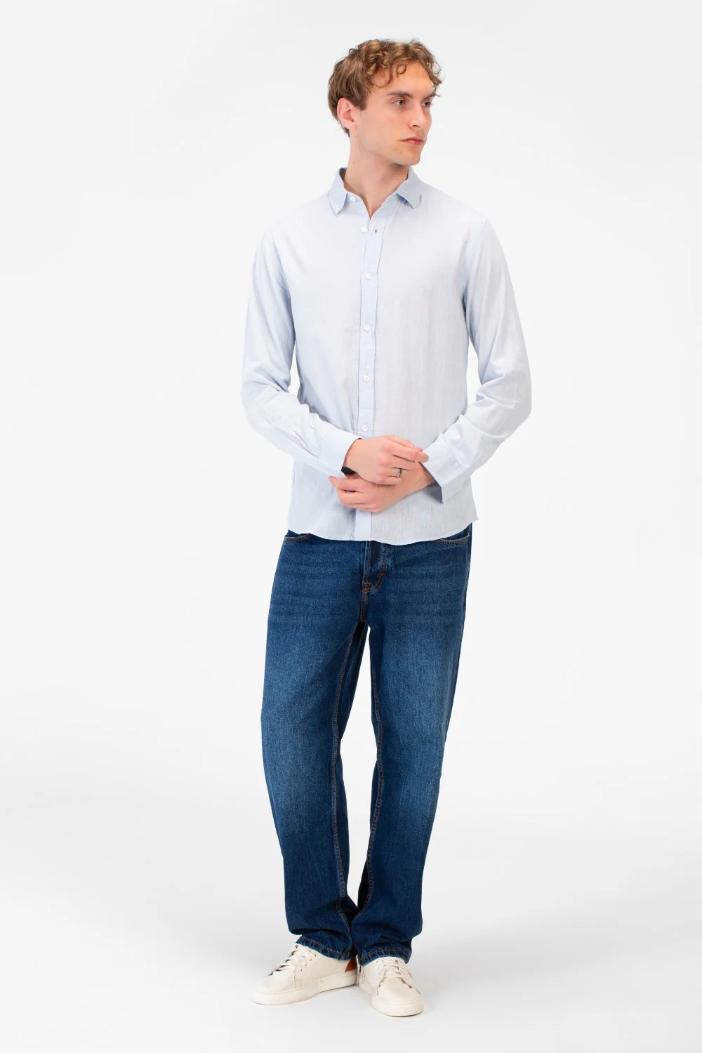 Men's Basic Long Sleeve Regular Fit Collar Shirt - Image 8