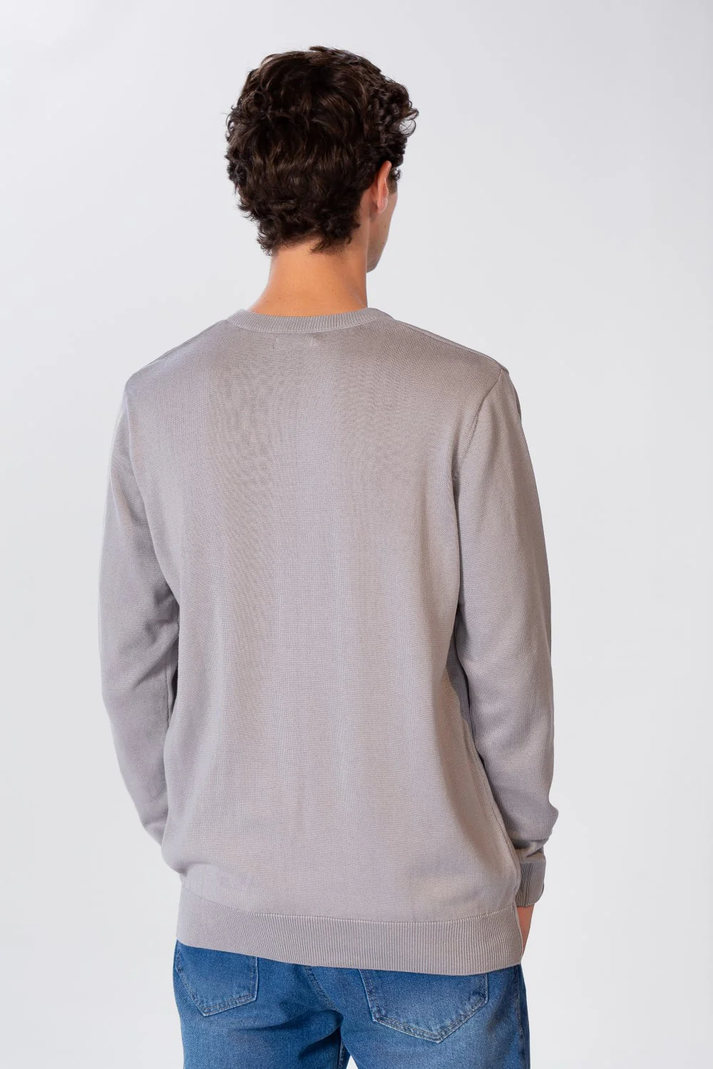 Men's Basic Long Sleeved V-Neck Pullover In Practical Material - Image 2