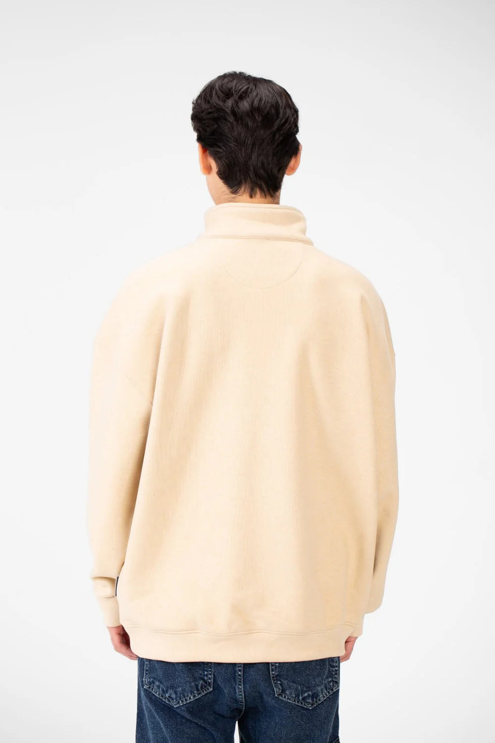 Men's Basic Oversize Sweatshirt With Half Zipper - Image 2