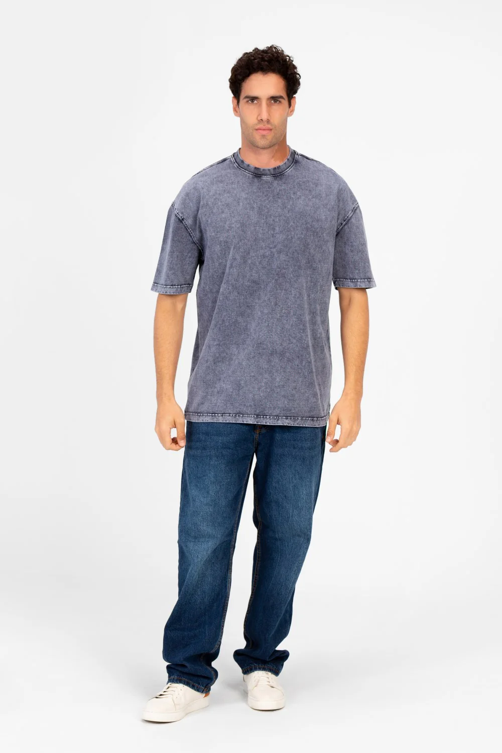 Men's Basic Oversized Half Sleeve Washed T-Shirt - Image 4