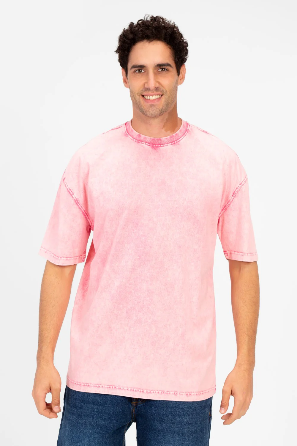 Men's Basic Oversized Half Sleeve Washed T-Shirt - Image 5